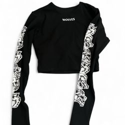 Darc Sport Black & White Long Sleeve Cropped Top