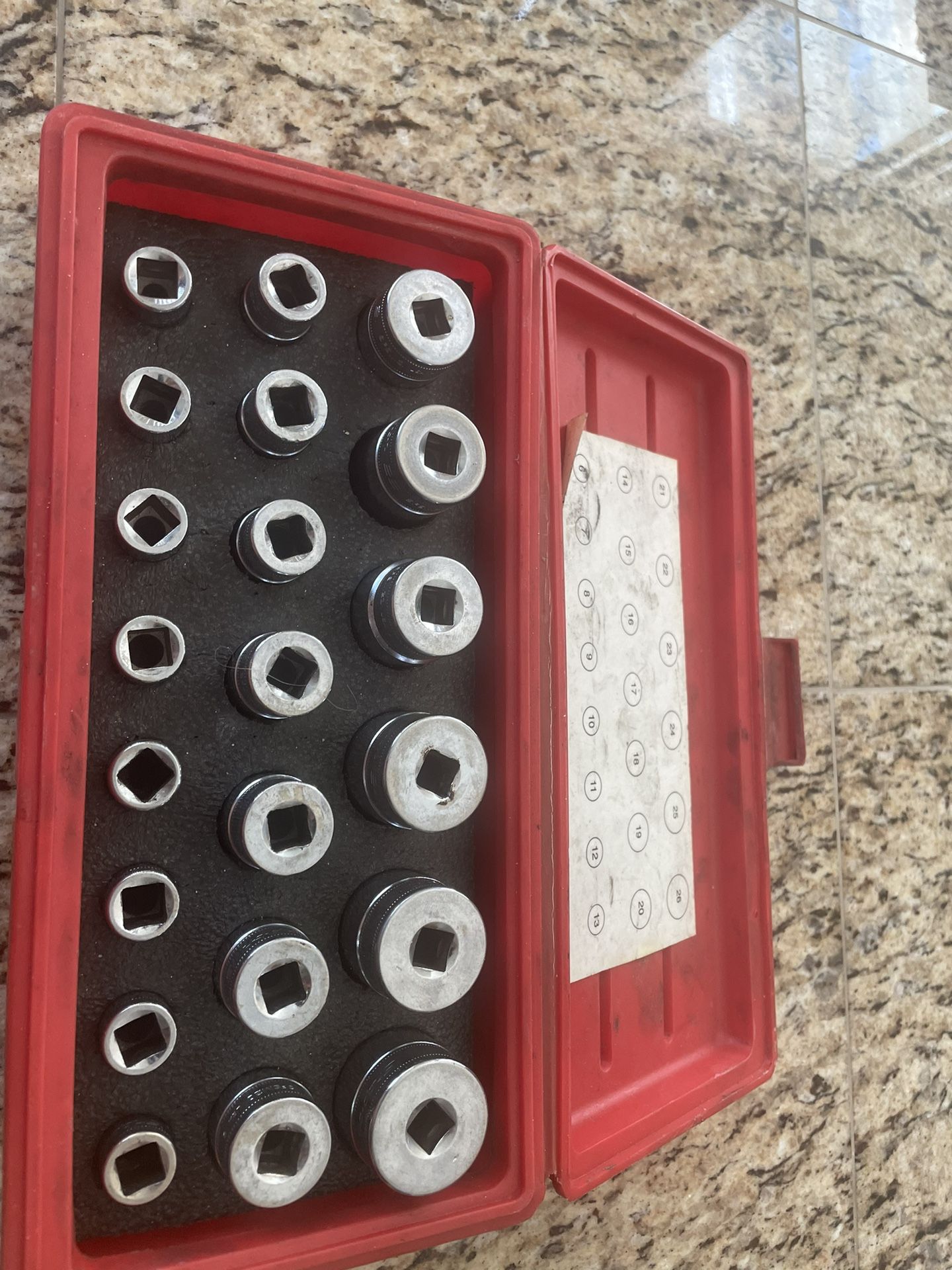 Snap on 3/8 metric deep socket set 6mm to 26mm