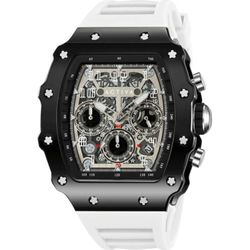 Activa X Invicta Watch w/ Skeleton Dial 44.3mm, White (ACW2305-018) Black Case