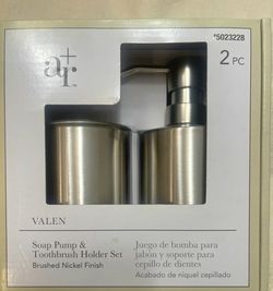 Allen + Roth Brushed Nickel 15-oz Soap and Lotion Dispenser