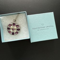 NEW touchstone crystal pendant necklace purple