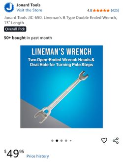 Jonard Tools Lineman's Wrench JIC-650. NEW.