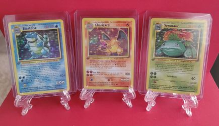 Lot 3 Charizard 1st Edition Blastoise 1st edition and Venesaur 1st Edition all  Proxy 1/1
