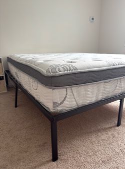 Queen Bed Frame and Mattress