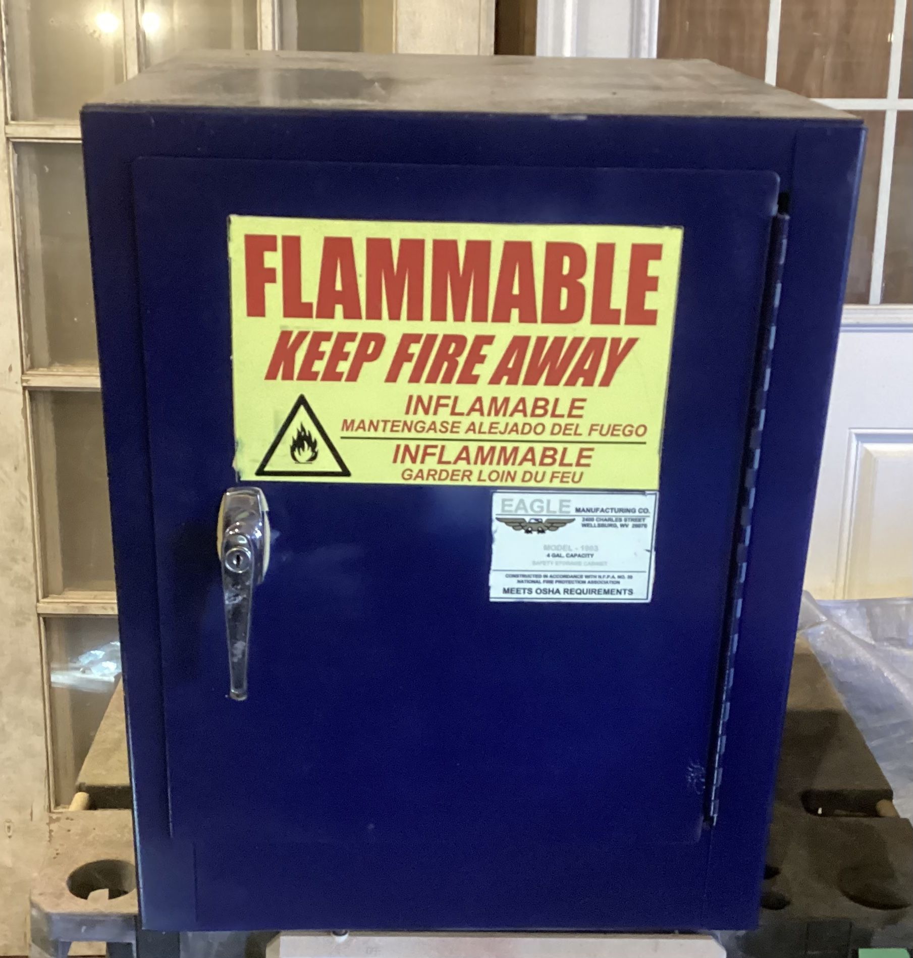 Nice 4 Gallon Metal Cabinet.