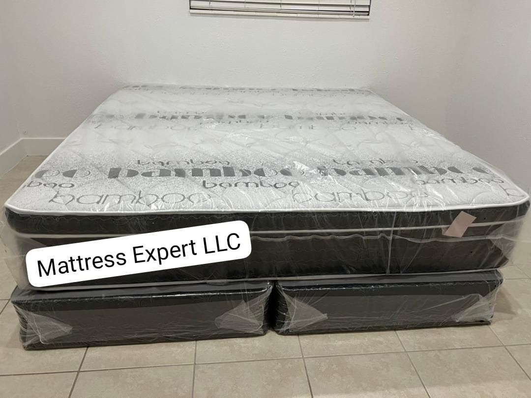 MATTRESS KING SIZE PILLOW-TOP BOX SPRING-2PCS