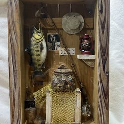 Vintage Fishing Shadow Box Diorama Man Cave Decor for Sale in Houston, TX -  OfferUp