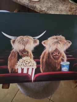 Cow movie theater painting