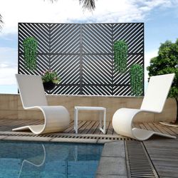 Set of 2  -   75” H Black Metal Decorative Indoor/Outdoor Privacy Screens  [NEW] **Assembly Req  (Each Panel is 4ft Wide)