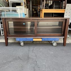 TV Stand with Glass Door Good Condition 