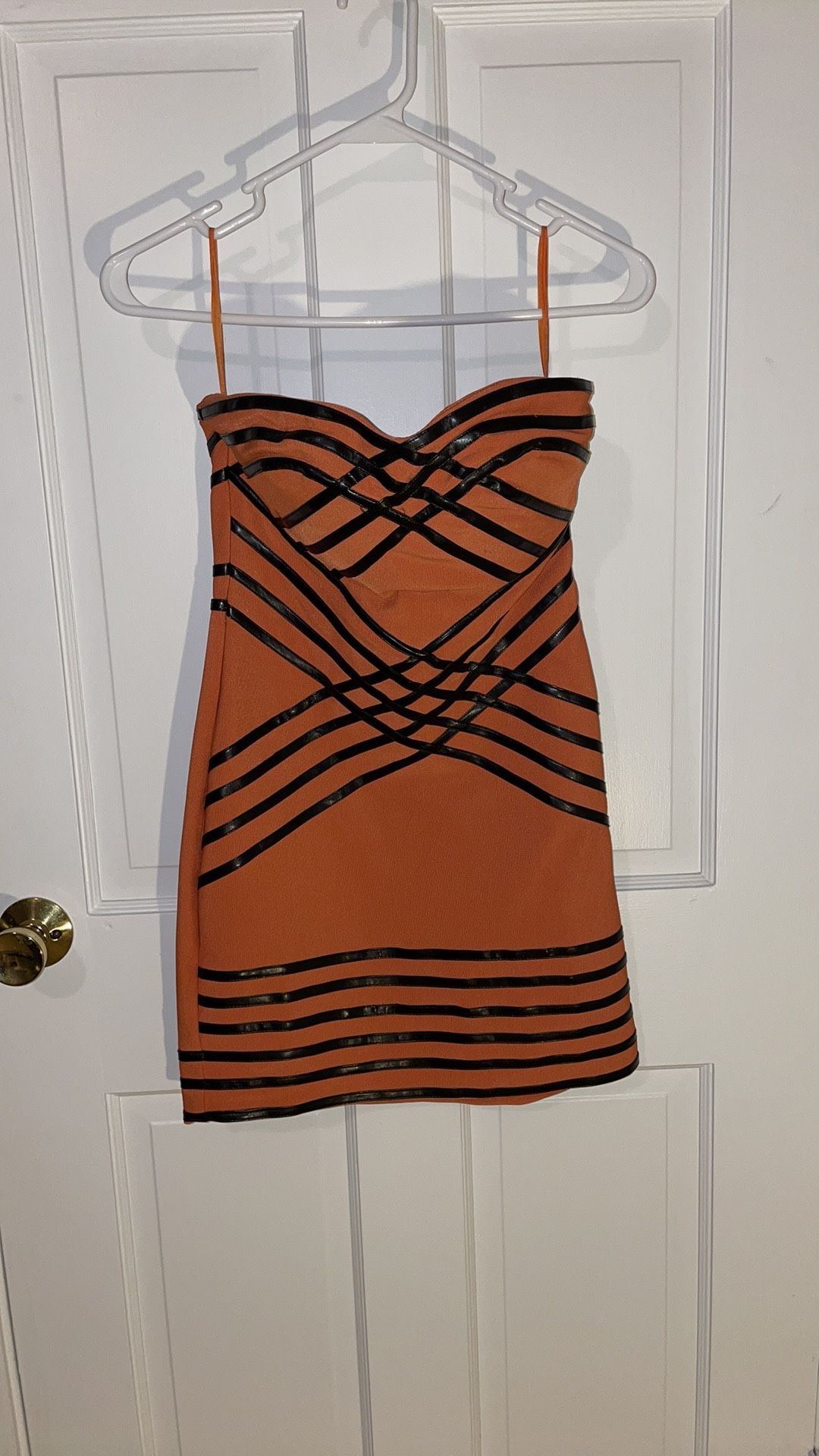 Orange Striped Club Dress