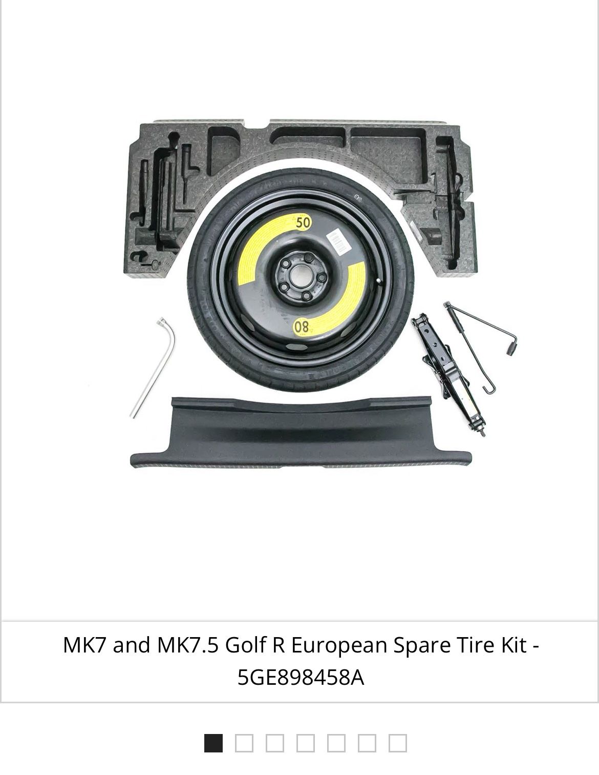 VW golf r Mk7 European Spare Tire Kit  Volkswagen Mk7.5 Gti