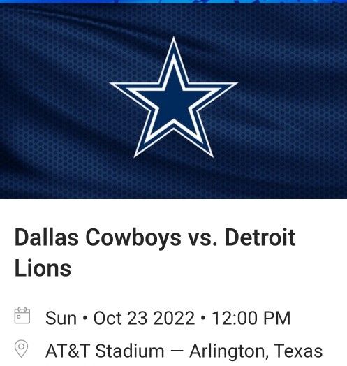 Cowboys Lions Tickets