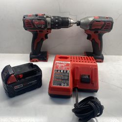 Milwaukee M18 Hammer Drill and Impact Driver Combo Set