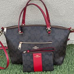Coach Prairie Satchel (GUC) with wristlet/Set Coach