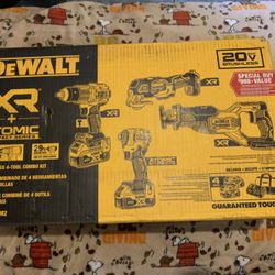 Dewalt Xr 1/2 Hammer Drill Combo 4 Pc 