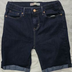 Girl's Size 18 Dark Blue Levi's Denim Bermuda Shorts 17 inches long