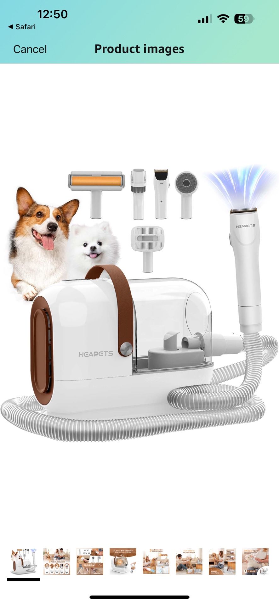 Dog Grooming Vacuum Kit-Green/wht