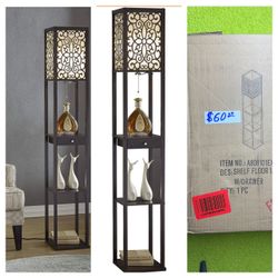 Shelf Floor Lamp with Drawer