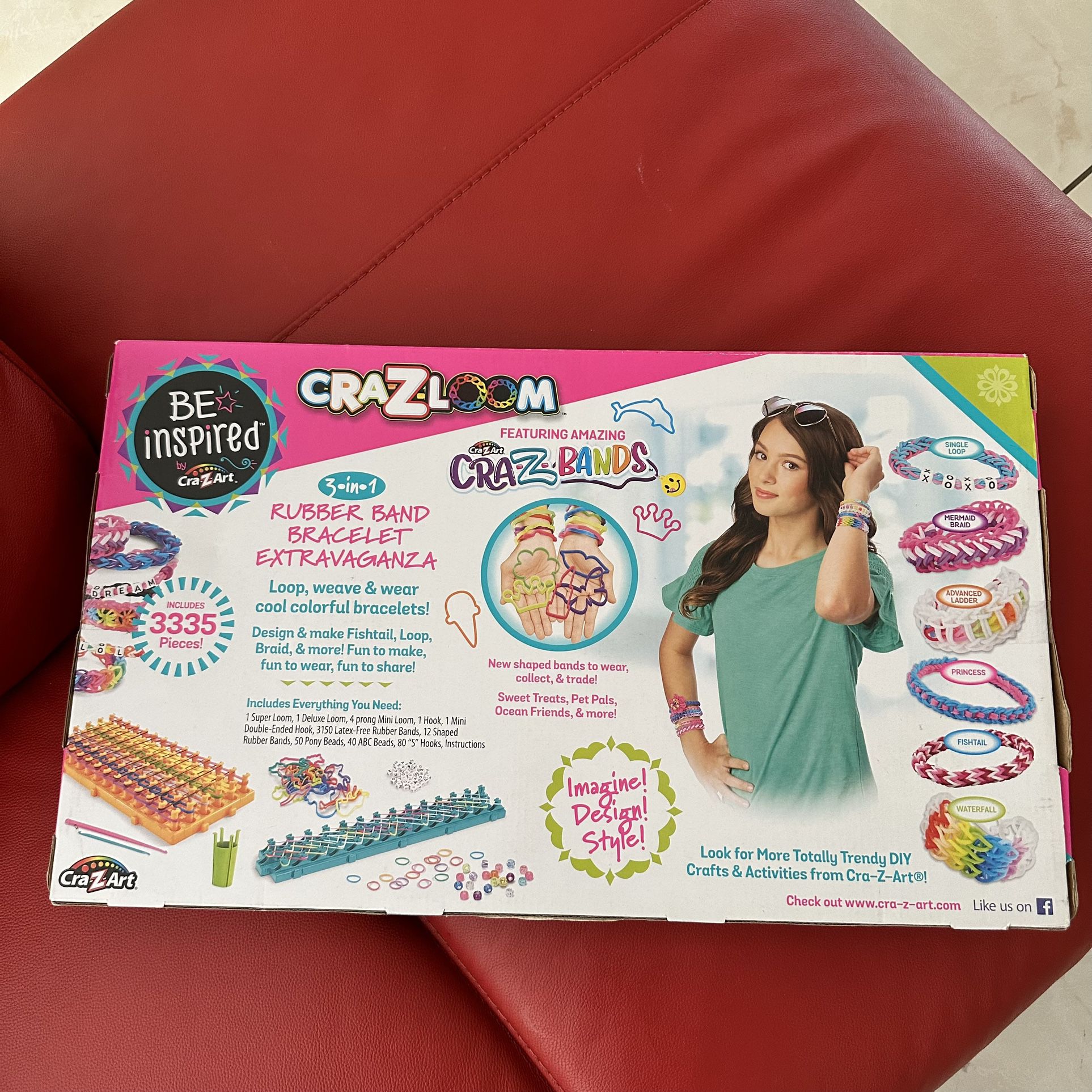 Cra-Z-Art 22588 Be Inspired Cra-Z-Loom 3 in 1 Rubber Band Bracelet  Extravaganza