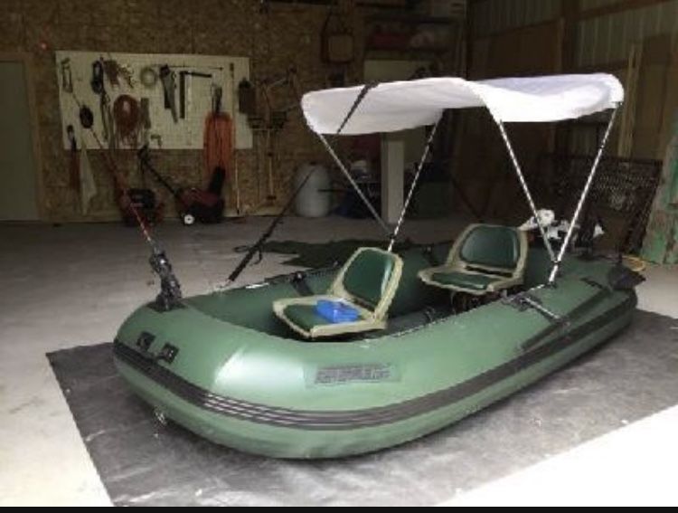 Brand new inflatable boat w/ trolling motor and marine battery (I paid $1950+)