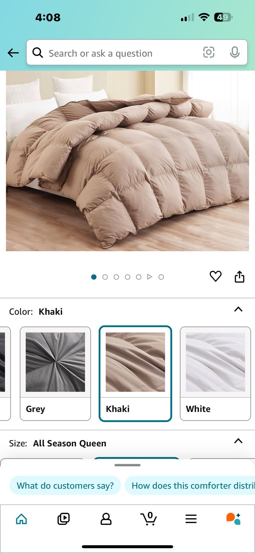 Alternative down queen Comforter