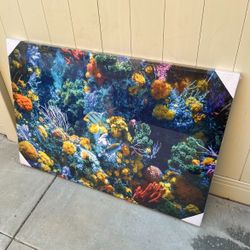 Colorful Coral Reef Canvas Wall Art, Underwater Ocean Scene, 1.5 Inch Gallery Wrap Museum-Style Canvas, Large Coastal Home Decor