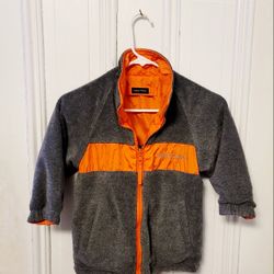 Nautica Reversable Boys Jacket Size 4 Orange And Grey 