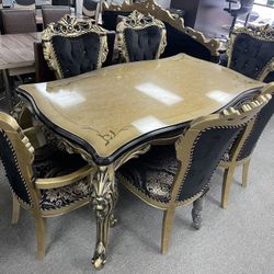 New In The Box 📦 Classic Luxury Dining Table With 6 Chairs - Delivery And Financing Available 