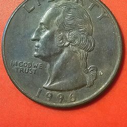 USA Washington QUATER 1996 D MINT MARK, Definitely An Error Coin! A GREAT COIN FOR YOUR COLLECTION!!!
