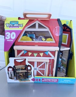 KidKraft Tote-ables Portable Barn Dollhouse with Doll & 30 Accessories with 90 Day Manufacture Warranty