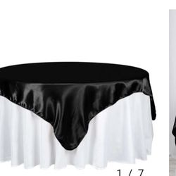 25 Black Satin Overlays 60”x60” ($1 Each)