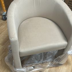 2 Tan suede material chairs 125 each
