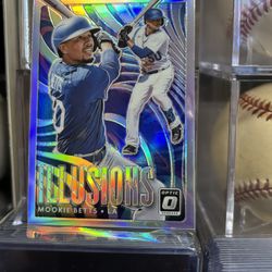 2020 Donruss Optic Mookie Betts Illusions Card Prizm Dodgers Holo