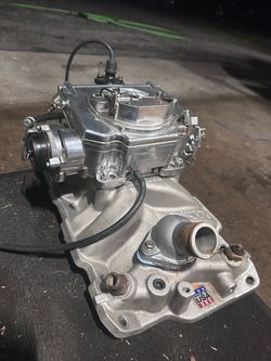 Small block Chevy intake and demon carb