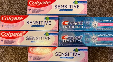 NEW Crest or Colgate Toothpaste - $3.50 Each - Get the good stuff for the price of the cheap stuff! Available: —(4) Colgate Sensitive Complete Prot