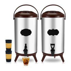 2 Pcs Stainless Steel Insulated Beverage Dispenser 