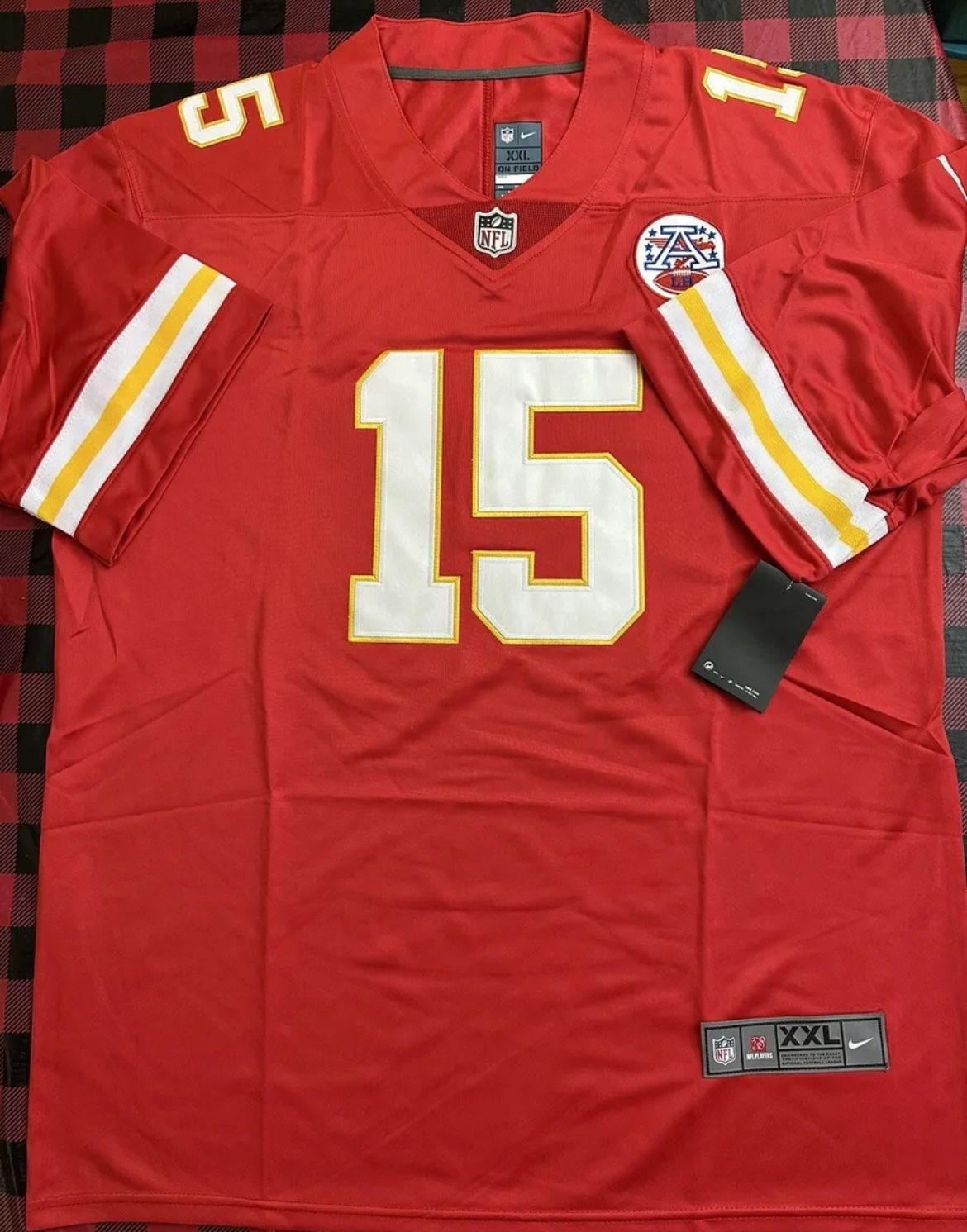 KC Chiefs #15 Patrick Mahomes Red stitched Football Jersey Mens 2XL