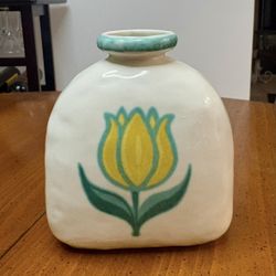 Vintage THUN Bozen Ceramic Vase – Hand Painted Tulip – Italy
