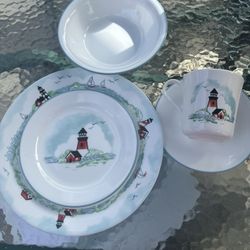 Vintage Corelle Outer Banks Dinnerware (Lighthouse)