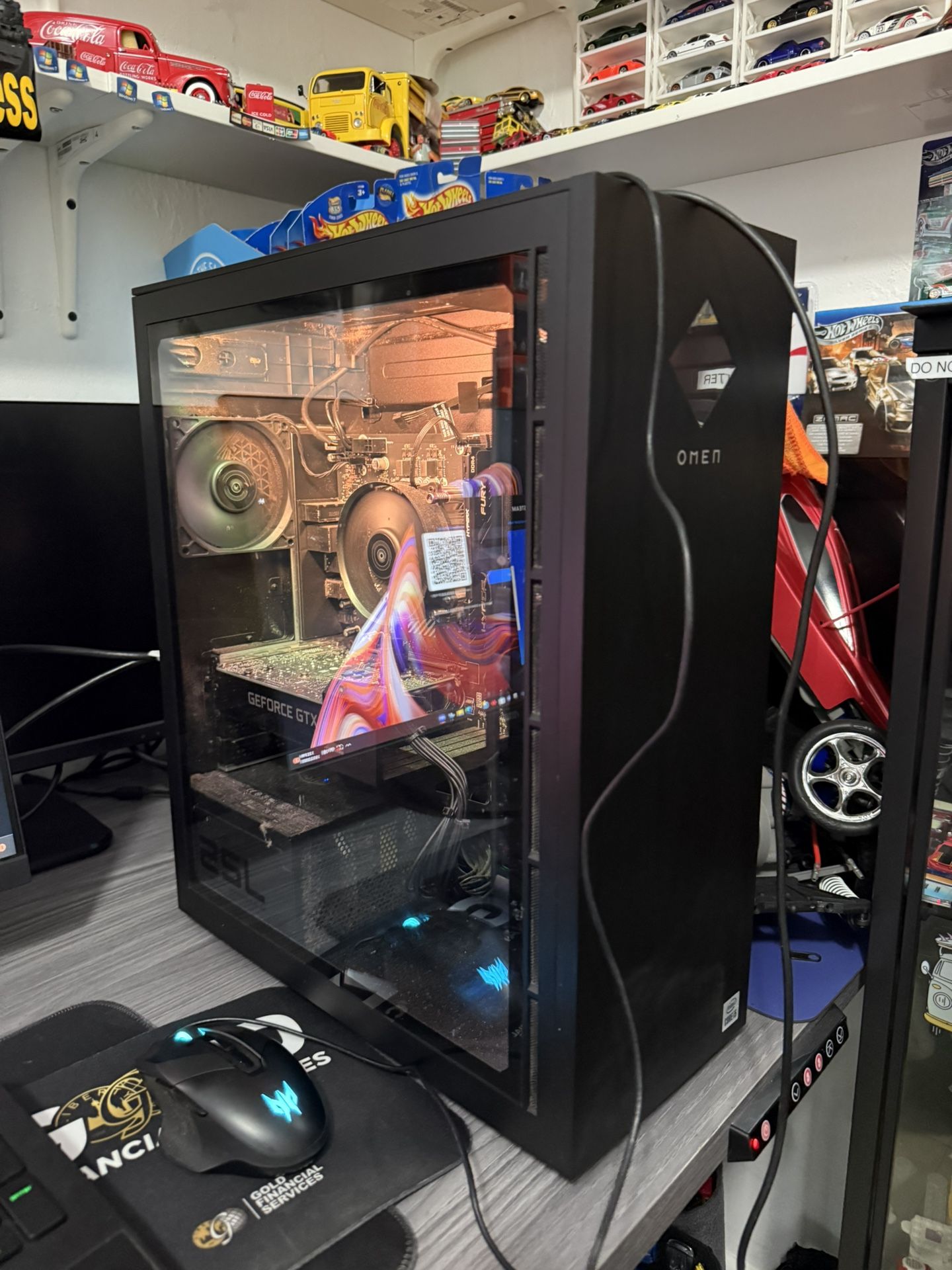 Gaming Pc Computer Omen With 2 Monitors