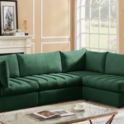 Jacob Velvet Green Modular Sectional

