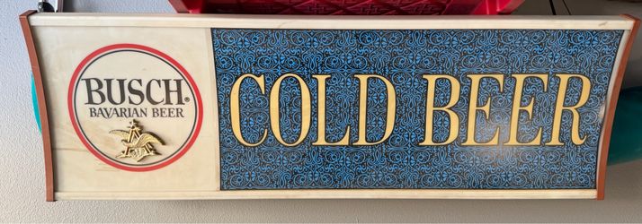 Vintage Busch Bavarian Beer Lighted Sign - Works!