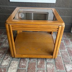 Wood Glass Table