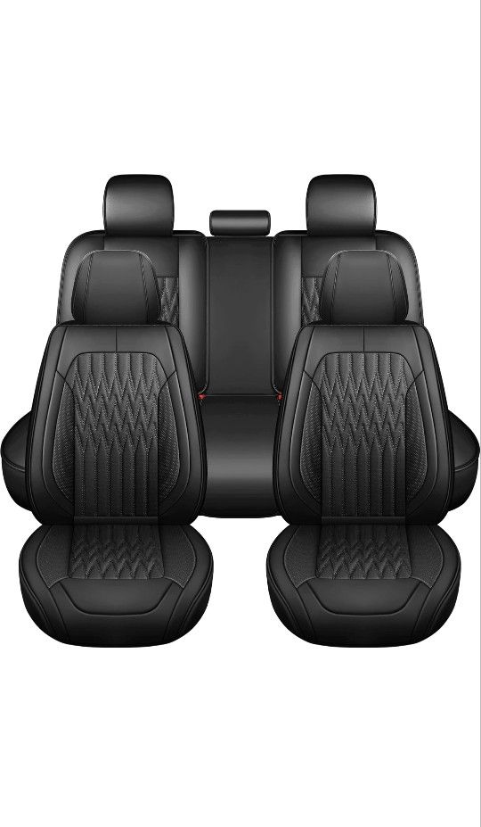 Car Seat Covers, Universal Fit for Most Car Sedan SUV Pickup Truck, Fit for Jeep Acura Honda Civic Nissan Mazda Dodge Buick (Full Set/Black)