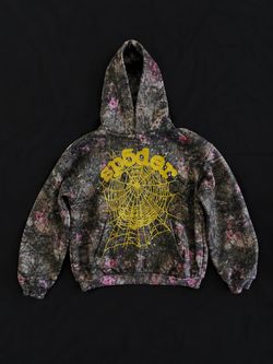 Sp5der Hoodie Allover Print Yellow Web