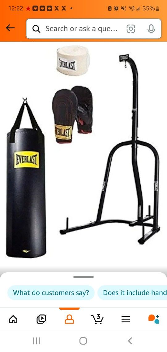 Everlast 100lb punching bag and Stand
