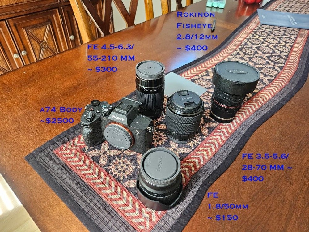 Sony A74 CAMERA (Body And Lenses)
