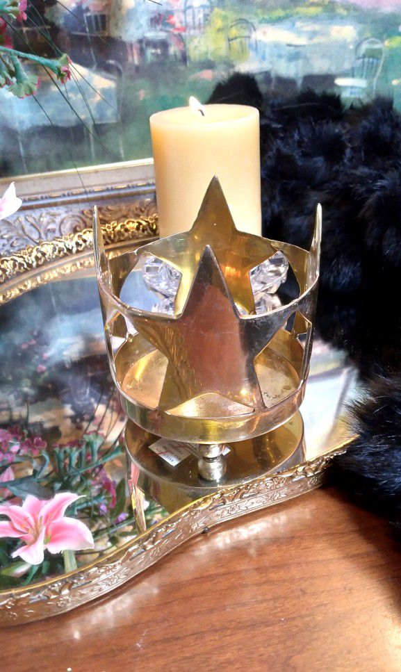 Brass Star Candle Holder 