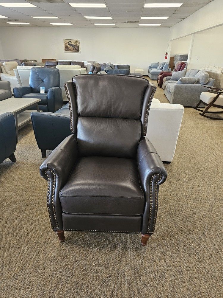 Leather Pushback Recliner 